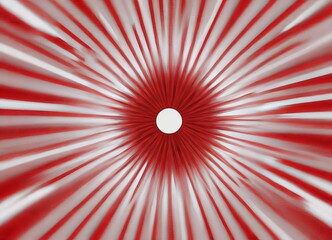 Fototapete - a radial pattern of red and white stripes radiating outwards from a central white circle, creating a sense of motion and energy