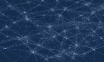 Fototapete - a complex network of interconnected lines and points, resembling a web or a network of stars, against a dark blue background
