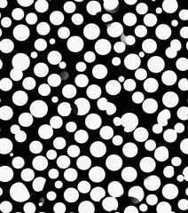 Poster - A black and white featuring a pattern of white circles scattered across the frame
