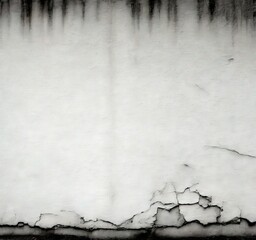 Poster - A monochromatic weathered concrete wall, with cracks and peeling paint, conveying a sense of age and decay