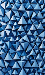Aufkleber - a geometric pattern composed of numerous blue triangles arranged in a grid-like fashion, creating a visually striking and abstract design
