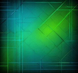 Poster - a vibrant abstract background with intersecting lines in various shades of green and blue, creating a dynamic and visually striking composition