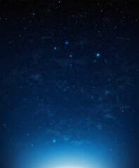 Wall Mural - a starry night sky with a gradient of blue and white hues, featuring numerous twinkling stars and a faint, glowing horizon