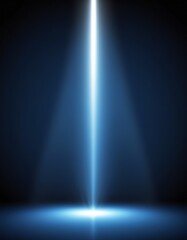 Poster - A bright, white light beam radiates from the top left corner, casting a dramatic shadow on the dark blue background.
