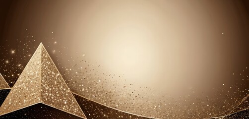 Leinwandbilder - A golden star-shaped object with a glittering texture is positioned on the left side of the , with a gradient background transitioning from a darker shade of brown to
