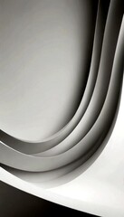 Leinwandbilder - a minimalist design with a repeating pattern of curved lines in varying shades of gray, creating a sense of depth and movement