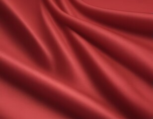 Aufkleber - a close-up view red satin fabric, with its folds and creases creating a dynamic and flowing texture