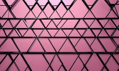 Aufkleber - A geometric pattern of intersecting black and pink triangles creates a visually striking and abstract design