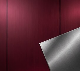 Aufkleber - a red background with a metallic silver rectangle on the right side, creating a striking contrast between the warm red and cool silver tones