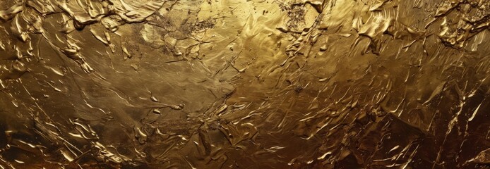 Poster - a textured surface with a golden, shiny, and reflective appearance, resembling a metallic or metallic-like material