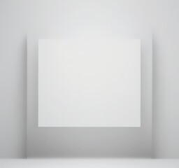 Leinwandbilder - A white rectangular frame is centered against a plain white wall, creating a minimalist and clean visual effect
