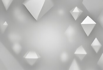 Fototapete - a collection of white, diamond-shaped objects scattered across a gray background, creating a visually striking abstract composition