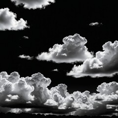Leinwandbilder - A dramatic black and white photograph cloudy sky, with the clouds appearing to be in various stages of formation and movement