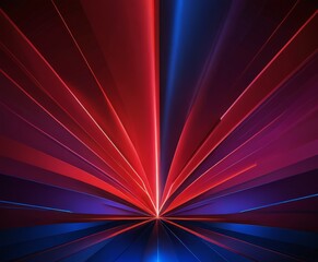 Aufkleber - a vibrant abstract design with red and blue rays radiating outwards from a central point, creating a dynamic and visually striking composition