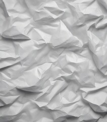 Leinwandbilder - A close-up view of crumpled white paper, with a textured and wrinkled appearance