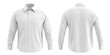 © IndigoElf - 3d white male office formal shirt front and back view. Blank mockup for branding uniform on transparent cutout background, PNG file. Mockup clipart template