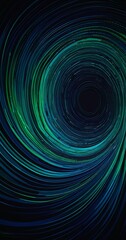 Fototapete - a spiral pattern of green and blue lines, creating a mesmerizing and abstract visual effect