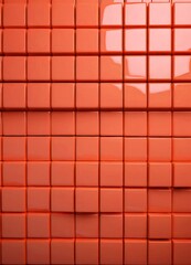 Leinwandbilder - A grid of orange cubes, with some cubes slightly tilted to the right, creating a textured and dynamic visual effect