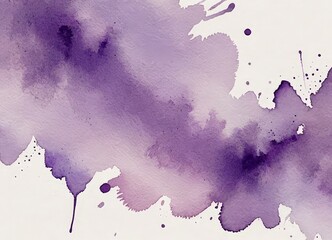 a watercolor painting with a gradient of purple hues, creating a sense of depth and movement The has used splatters and drips of color to add texture and visual