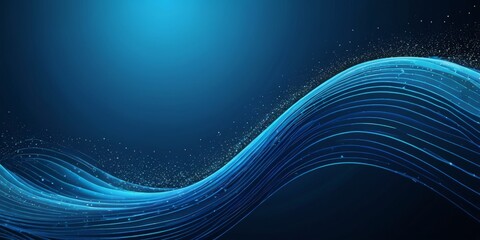 Aufkleber - a wave-like pattern with blue lines and small white dots, set against a dark blue background