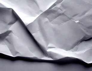 Poster - A close-up view of crumpled white paper, with a slightly darker shade of white on the edges, creating a textured and abstract background