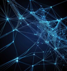 Fototapete - a complex network of interconnected lines and dots, creating a striking visual effect The lines and dots are arranged in a way that they appear to be