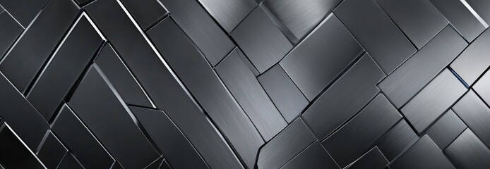 Leinwandbilder - a close-up view metallic surface composed of numerous rectangular panels arranged in a diagonal pattern, creating a visually striking and abstract design