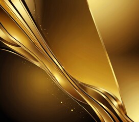 Fototapete - a striking abstract composition of golden lines and curves, creating a sense of movement and dynamism The golden lines and curves are set against a dark background,