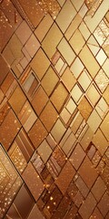Aufkleber - a textured, golden mosaic pattern composed of square tiles arranged in a diagonal grid The tiles vary in size and color, creating a visually striking and intricate design