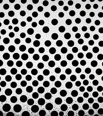 Poster - a repeating pattern of black dots on a white background, creating a visually striking and minimalist design