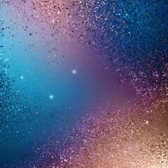 Poster - a vibrant, abstract background with a gradient of blue, purple, and pink hues, speckled with small, glittery particles The top left corner is dominated by a darker shade of
