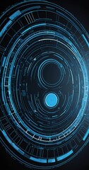Fototapete - a complex network of interconnected blue lines and circles, creating a visually striking and futuristic-looking design