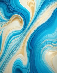 Leinwandbilder - a swirling pattern of blue and yellow hues, with a sense of movement and dynamism The colors are fluid and blend together, creating a mesmerizing visual effect