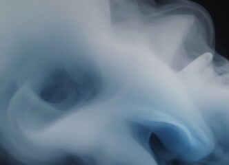 Fototapete - a swirling, ethereal blue and white smoke, with a dark background that accentuates the smoke's movement and depth