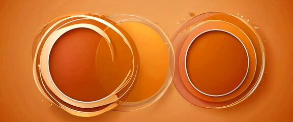 Aufkleber - Three overlapping circles in varying shades of brown, with a subtle gradient effect, creating a layered and abstract visual effect