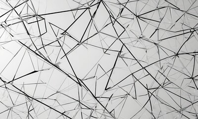 Leinwandbilder - a black and white photograph complex, abstract pattern composed of intersecting lines and shapes, creating a sense of depth and complexity