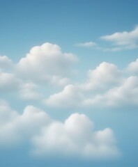 Leinwandbilder - A serene sky with fluffy white clouds against a clear blue backdrop