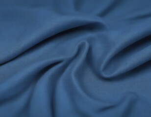 Aufkleber - Close-up blue fabric with a crumpled texture, creating a sense of movement and depth