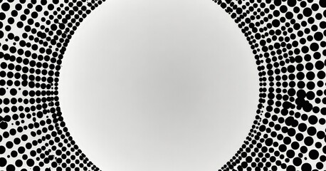 Leinwandbilder - a circular pattern of black dots on a white background, with a blank space in the center