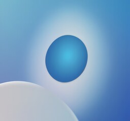 Leinwandbilder - a blue circle in the center, surrounded by a gradient of blue and white, with a white circle on the left side