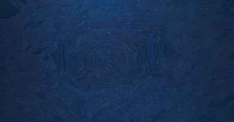 Leinwandbilder - a dark blue background with a complex pattern of lines and curves, resembling a circuit board or a starry night sky