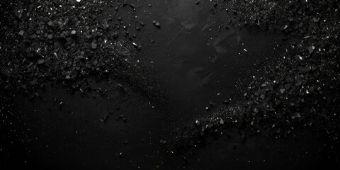 Poster - A dark, textured background with scattered black and white speckles, resembling a starry night sky