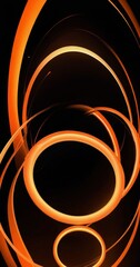 Aufkleber - a striking abstract composition of overlapping orange and black circles, creating a sense of depth and movement