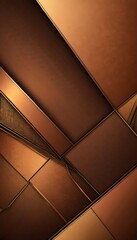 Leinwandbilder - a complex geometric pattern composed of intersecting lines and rectangles in shades of brown and gold, creating a visually striking and abstract composition