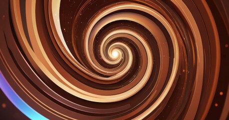 Fototapete - a spiral pattern with a warm, golden hue, creating a mesmerizing visual effect The spiral is composed of concentric circles, each transitioning into the next, with a