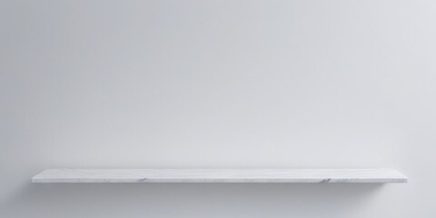 Leinwandbilder - A minimalist white marble shelf against a plain white wall