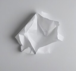 Leinwandbilder - A crumpled piece of white paper is shown against a plain white background.