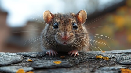 Sticker - Close-Up Portrait of a Cute Rat with Big Eyes