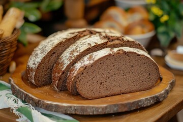 Delicious mixed rye bread, also called gray bread - generative ai