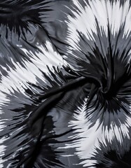 Poster - Tie-Dye Fabric - Black and White